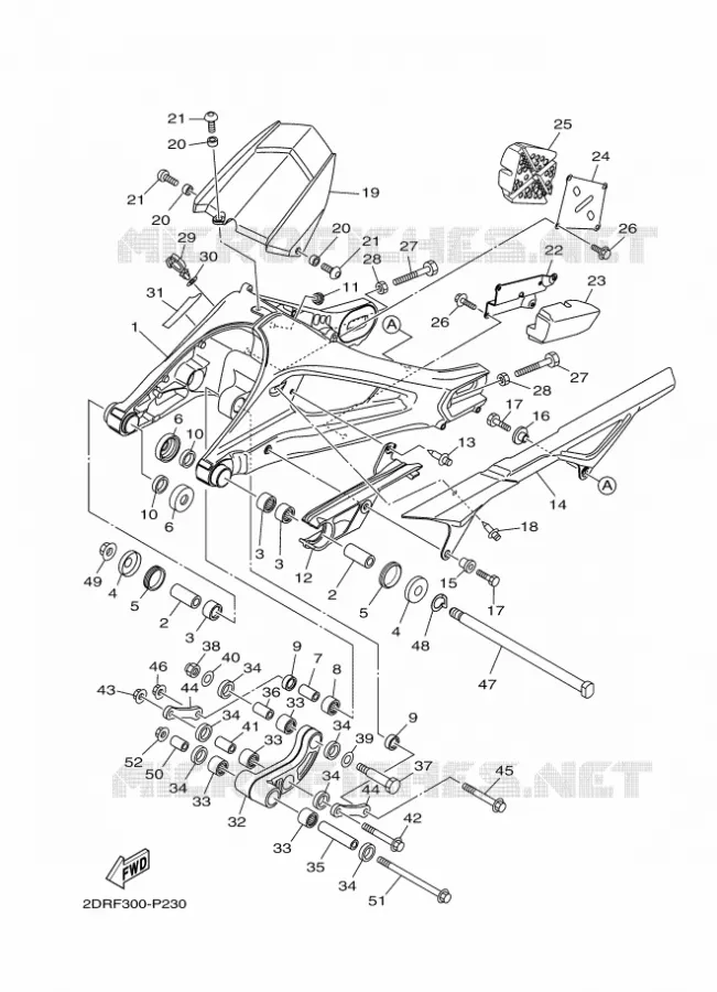 BRAS ARRIERE Yamaha MOTO 900 2016 MT  MT09TRA