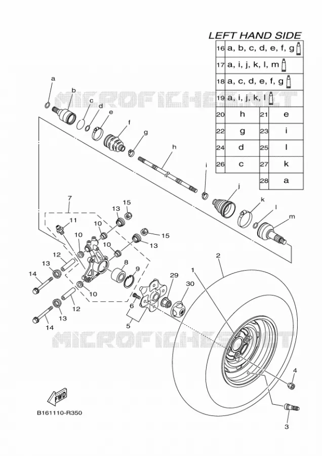 ROUE ARRIERE Yamaha QUAD 700 2017 KODIAK  YFM700FWBD