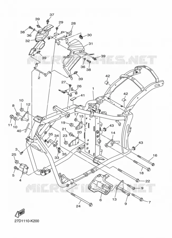 CADRE Yamaha MOTO 1300 2016 XVS  XVS1300CU