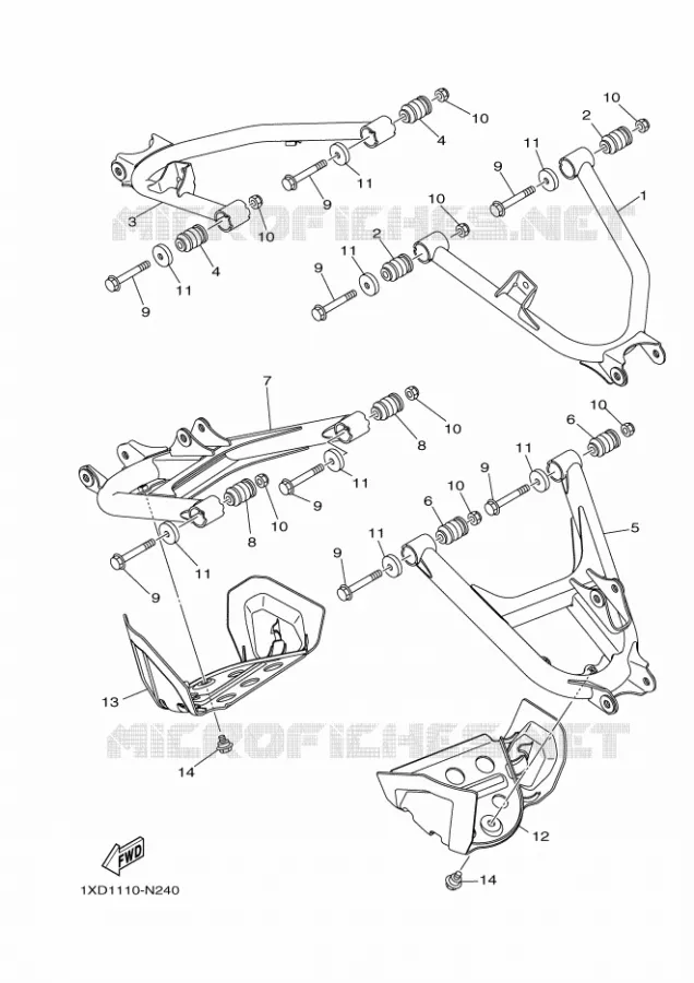 BRAS ARRIERE Yamaha SIDE BY SIDE 700 2015 VIKING EPS SE  YXM700ES
