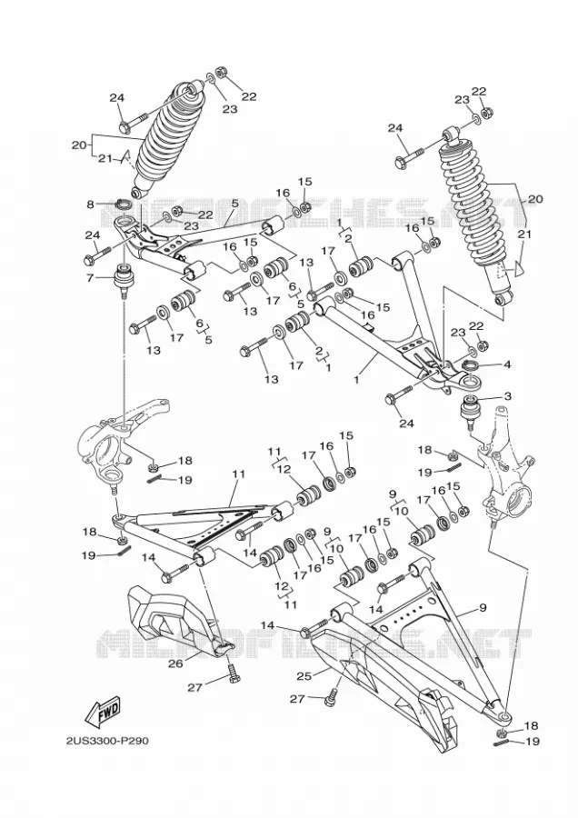 SUSPENSION / ROUE AVANT Yamaha SIDE BY SIDE 700 2015 VIKING EPS SE  YXM700ES
