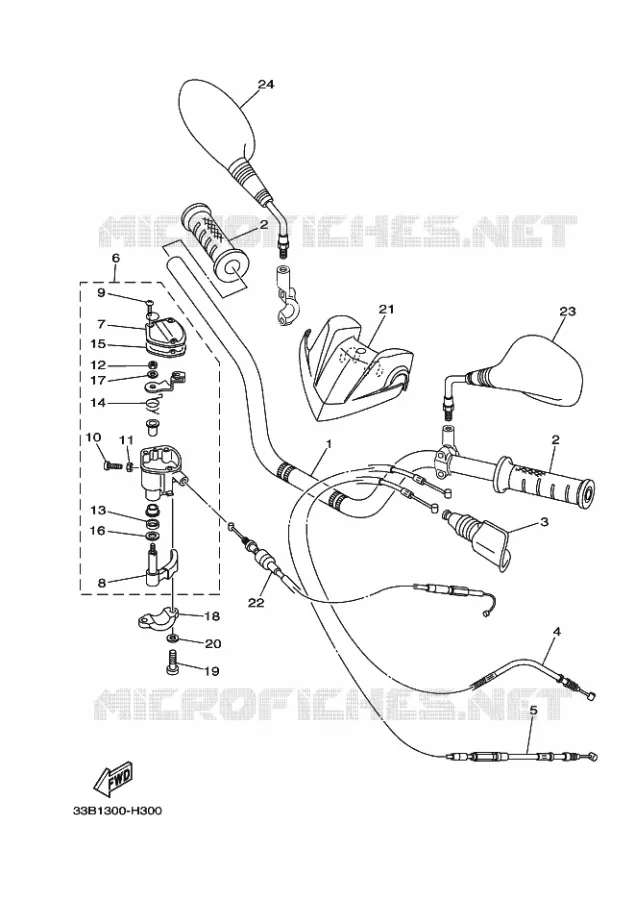 GUIDON ET CABLES Yamaha QUAD 250 2009 RAPTOR  YFM250R