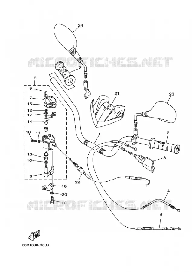 GUIDON ET CABLES Yamaha QUAD 250 2010 RAPTOR  YFM250R