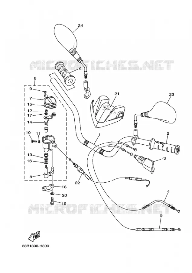 GUIDON ET CABLES Yamaha QUAD 250 2010 RAPTOR  YFM250R