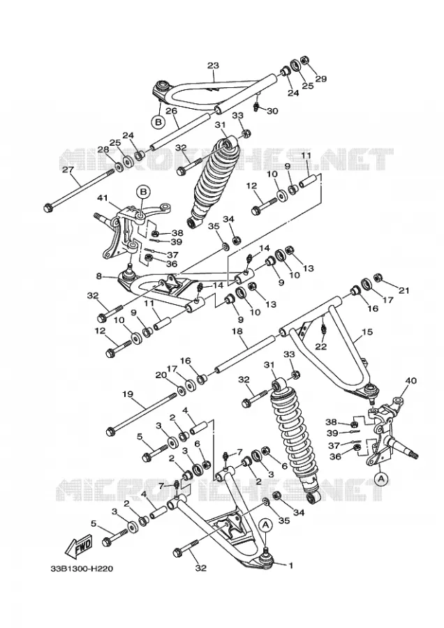 SUSPENSION / ROUE AVANT Yamaha QUAD 250 2010 RAPTOR  YFM250R