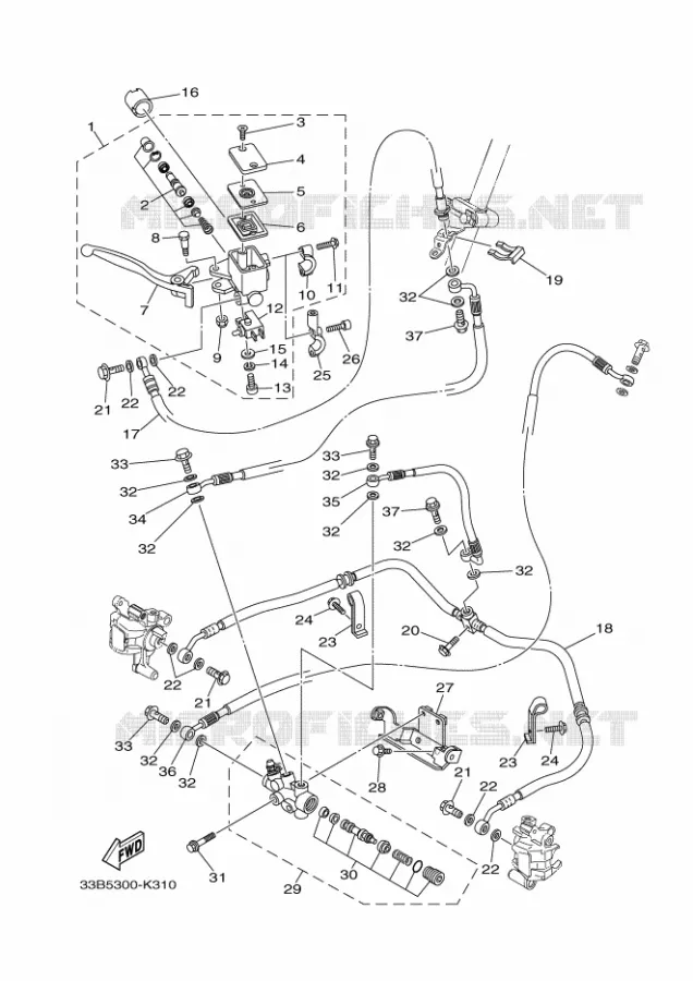 MAITRE CYLINDRE DE FREIN AVANT Yamaha QUAD 250 2011 RAPTOR  YFM250R