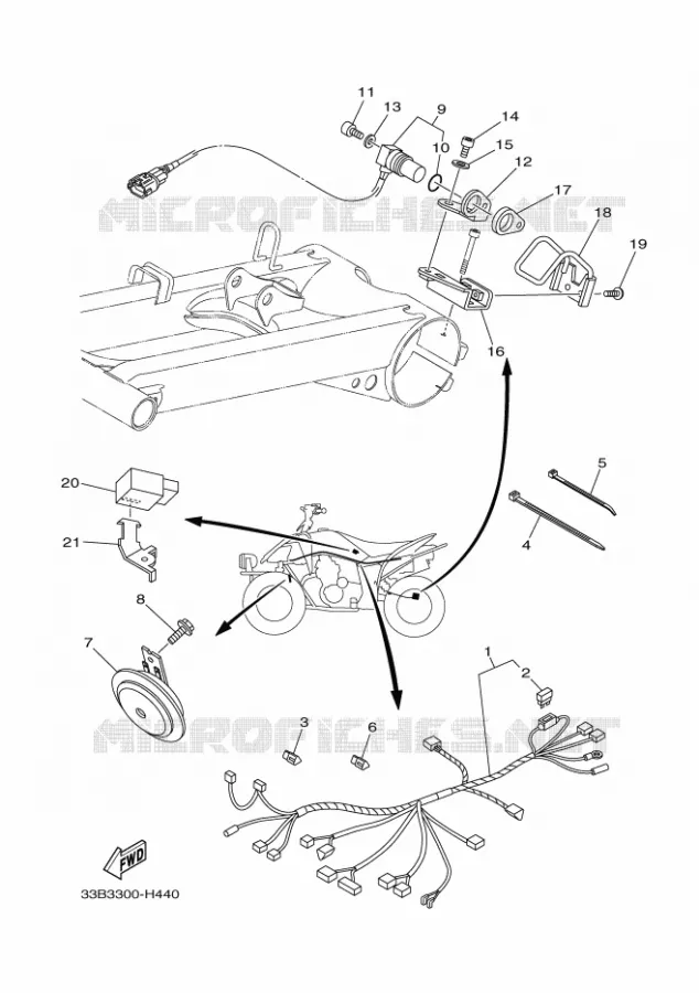 PARTIE ELECTRIQUE 2 Yamaha QUAD 250 2011 RAPTOR  YFM250R