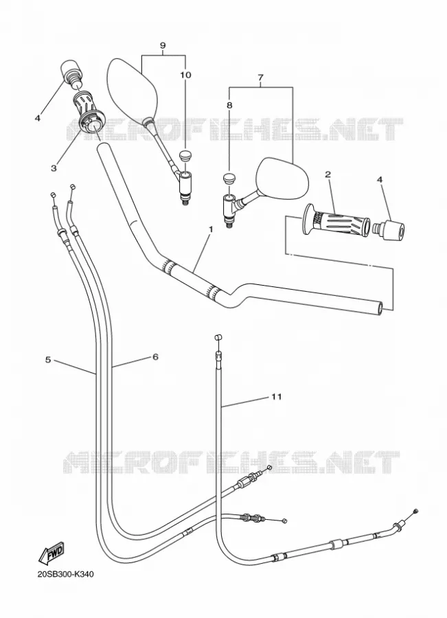 GUIDON ET CABLES Yamaha MOTO 600 2016 XJ6  XJ6NA