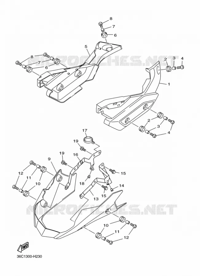 COUVERCLE LATERAL 2 Yamaha MOTO 600 2016 XJ6  XJ6SA