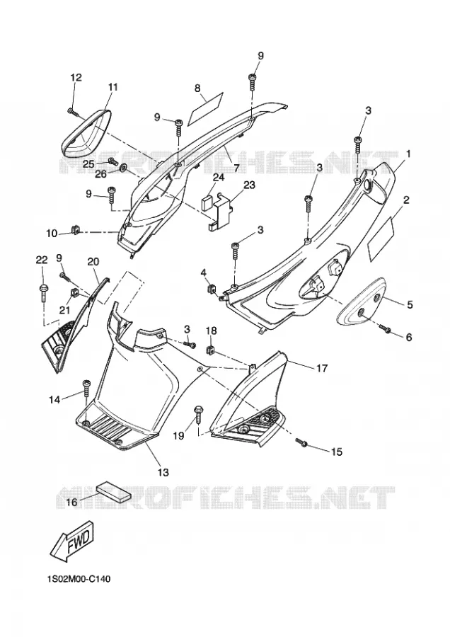 COUVERCLE LATERAL Yamaha SCOOTER 50 2007 STUNT  EW50N