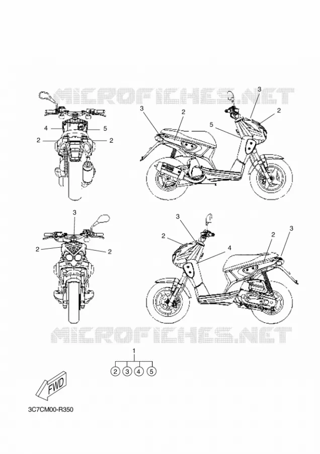 EMBLEME Yamaha SCOOTER 50 2016 STUNT NAKED  EW50N