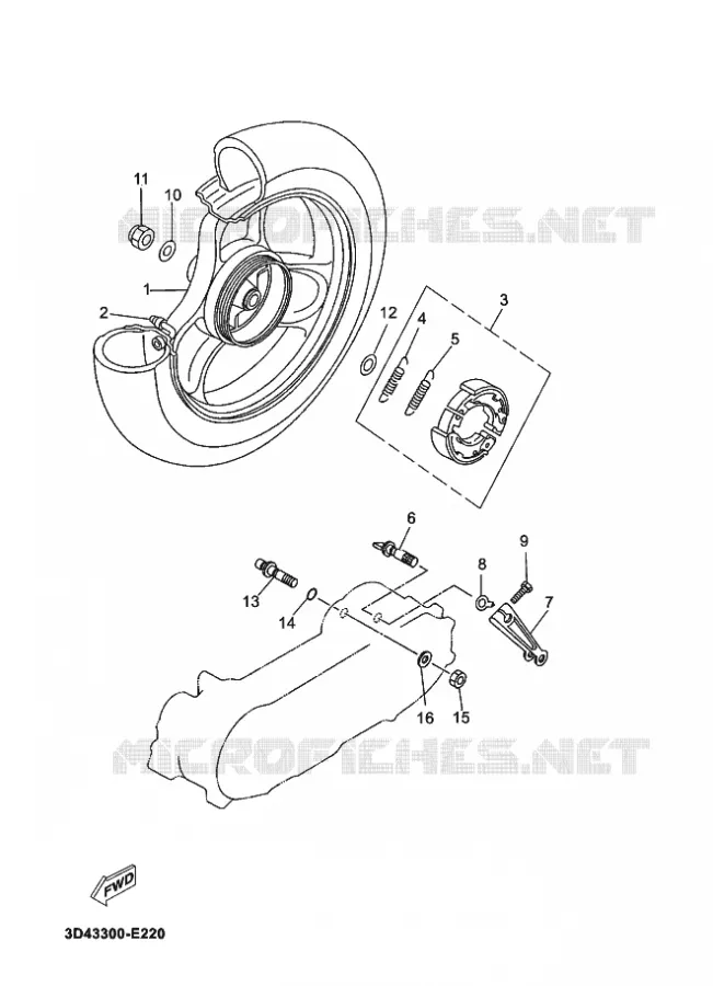 ROUE ARRIERE Yamaha SCOOTER 50 2008 JOG  CS50