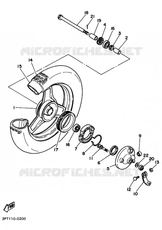 ROUE AVANT Yamaha MOTO 50 1993 PW50  PW50