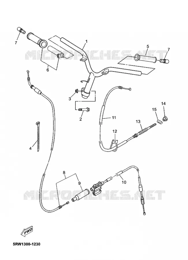 GUIDON ET CABLES Yamaha SCOOTER 50 2011 MACH G  CS50