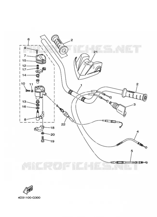 GUIDON ET CABLES Yamaha QUAD 250 2008 RAPTOR  YFM250R