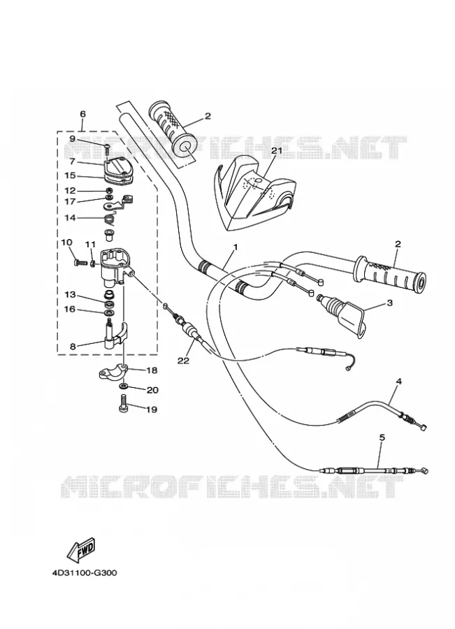 GUIDON ET CABLES Yamaha QUAD 250 2008 RAPTOR  YFM250R
