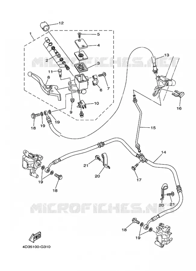 MAITRE CYLINDRE DE FREIN AVANT Yamaha QUAD 250 2009 RAPTOR  YFM250R