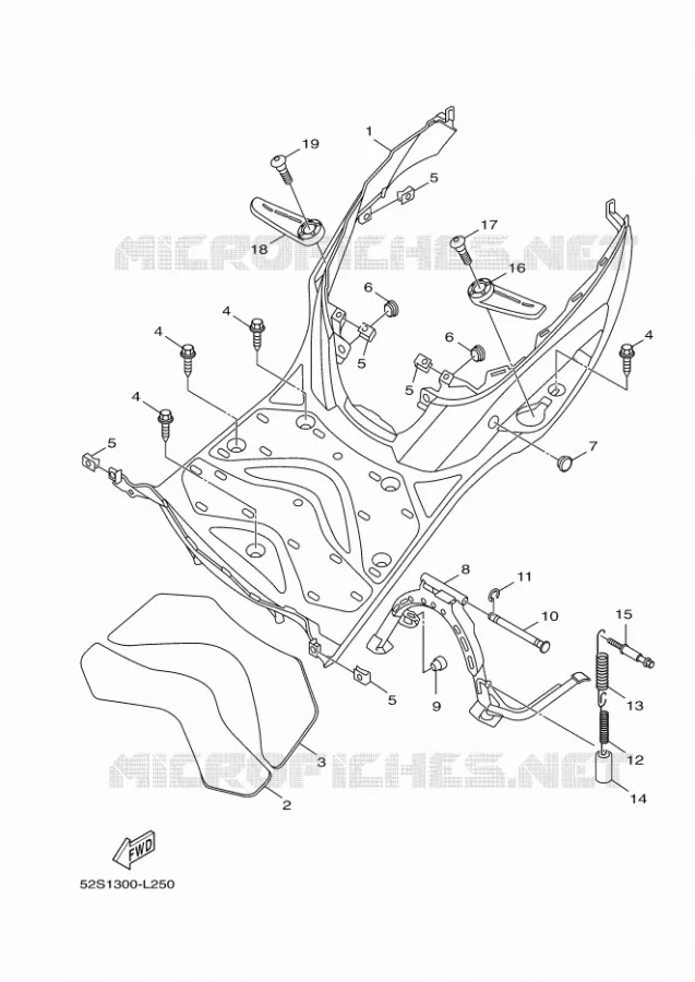 SUPPORT / REPOSE PIEDS Yamaha SCOOTER 151 2016 XENTER  HW151