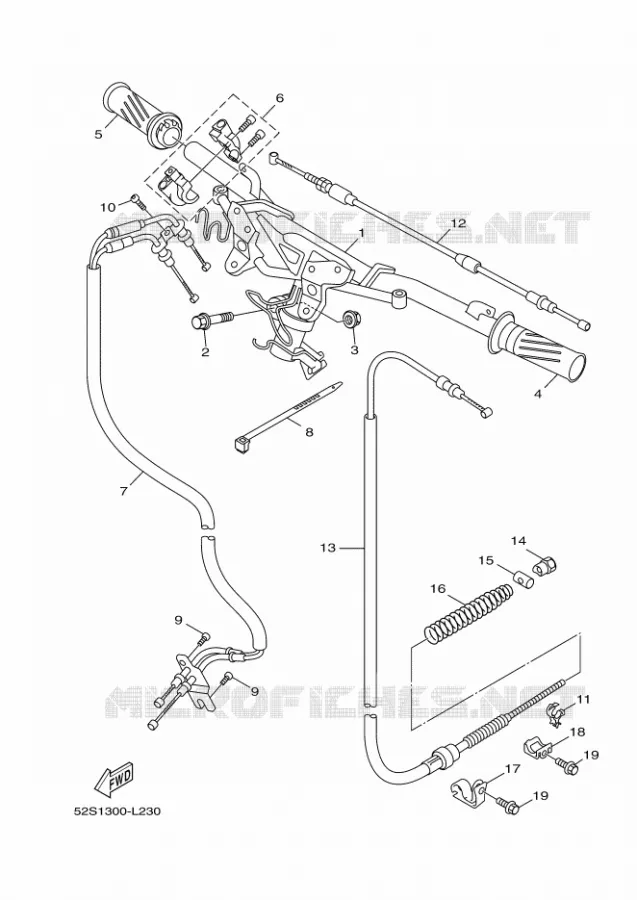 GUIDON ET CABLES Yamaha SCOOTER 125 2016 XENTER  HW125