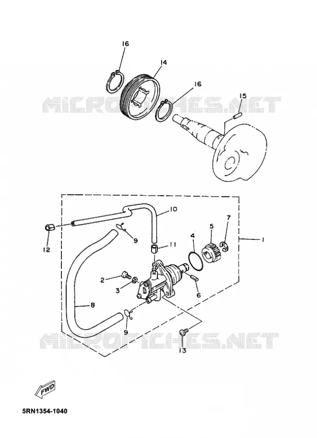 POMPE A HUILE Yamaha SCOOTER 50 2009 OVETTO  YN50