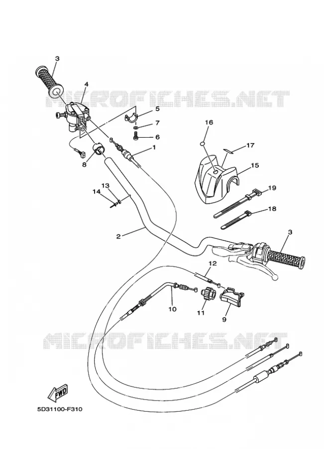 GUIDON ET CABLES Yamaha QUAD 450 2008 YFZ  YFZ450