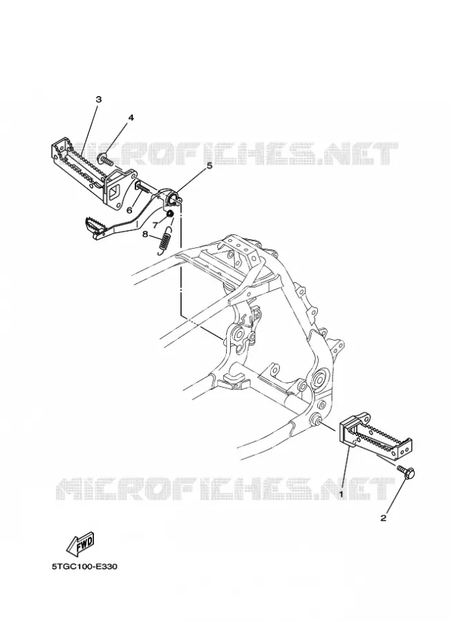SUPPORT / REPOSE PIEDS Yamaha QUAD 450 2009 YFZ  YFZ450