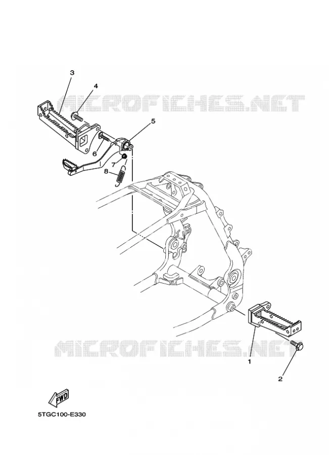 SUPPORT / REPOSE PIEDS Yamaha QUAD 450 2009 YFZ  YFZ450