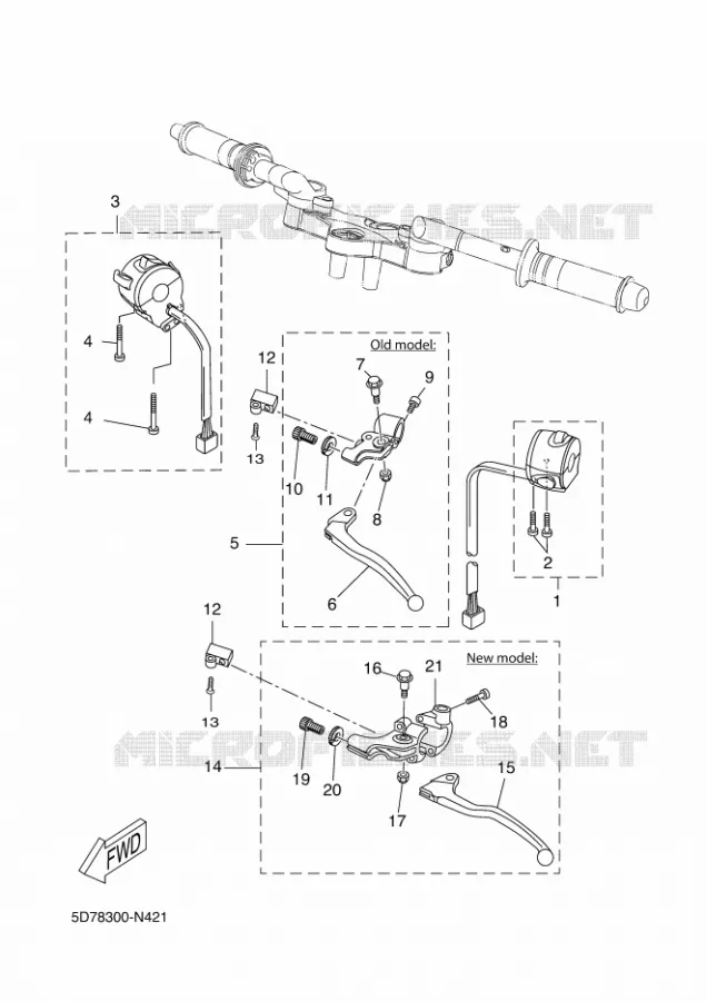 COMMODO / LEVIER Yamaha MOTO 125 2015 YZF-R125 ABS  YZF-R125A