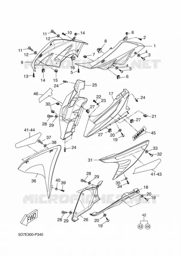 CARENAGES 1  Yamaha MOTO 125 2015 YZF-R125 ABS  YZF-R125A