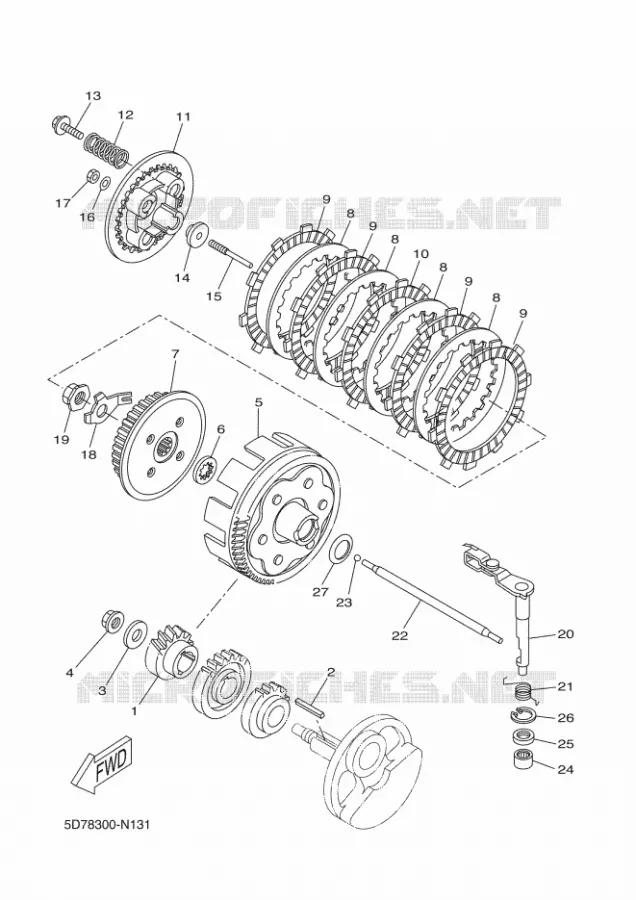EMBRAYAGE DE DEMARREUR Yamaha MOTO 125 2015 YZF-R125 ABS  YZF-R125A