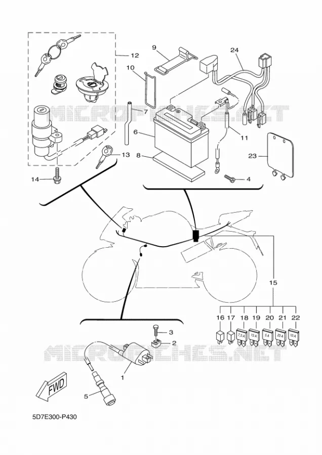 PARTIE ELECTRIQUE 1 Yamaha MOTO 125 2015 YZF-R125 ABS  YZF-R125A