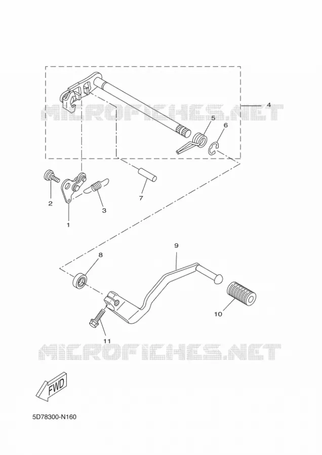 AXE DE SELECTEUR / PEDALE Yamaha MOTO 125 2016 R125  YZF-R125A