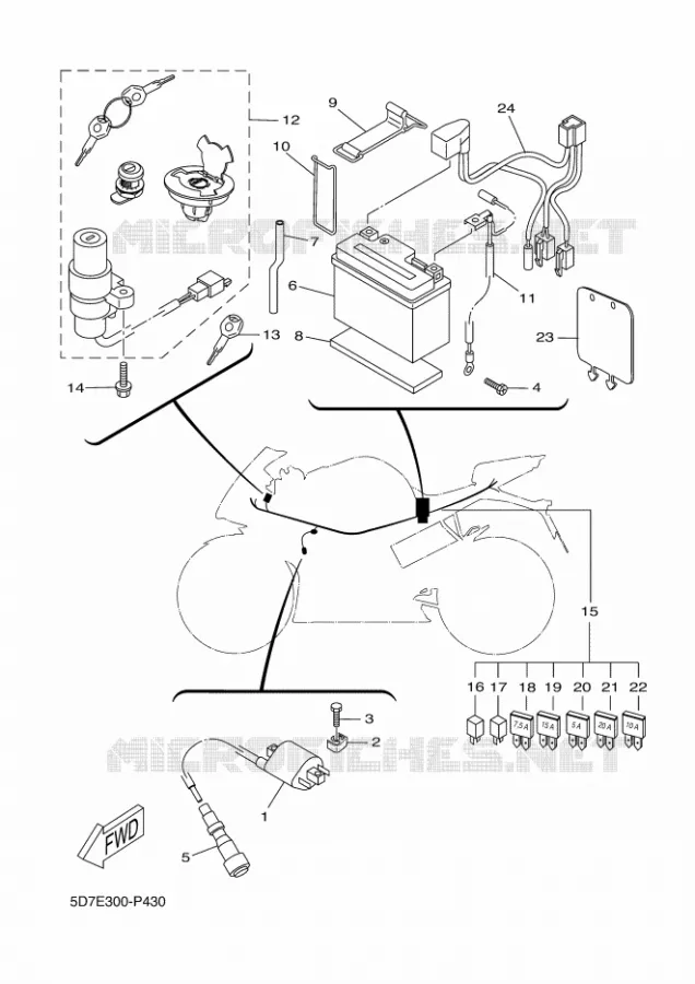 PARTIE ELECTRIQUE 1 Yamaha MOTO 125 2016 R125  YZF-R125A