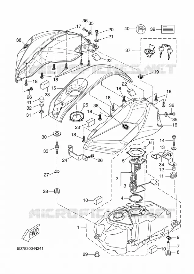 RESERVOIR A ESSENCE Yamaha MOTO 125 2016 R125  YZF-R125A