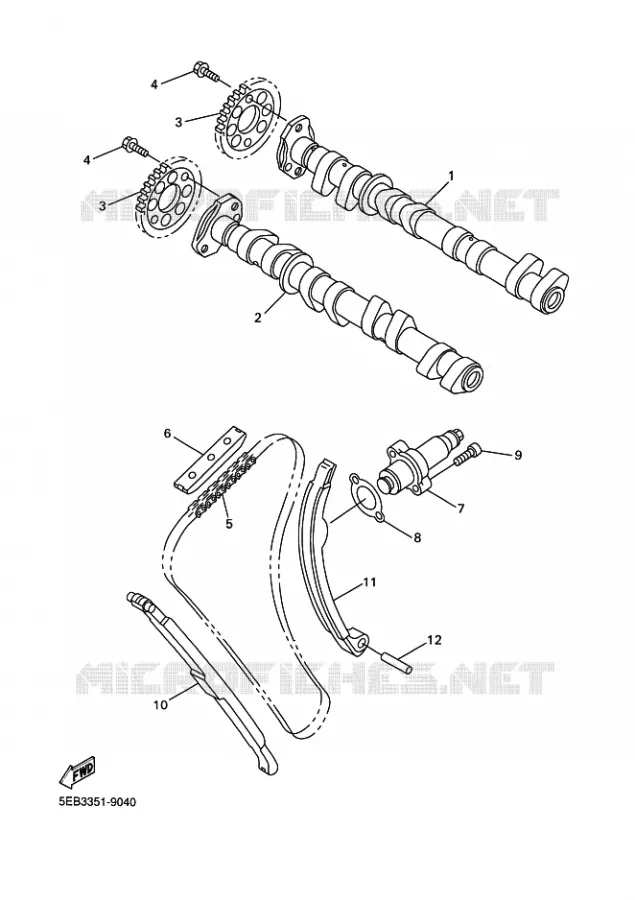 ARBRE A CAMES / CHAINE DE DISTRIBUTION Yamaha MOTO 600 1999 R6  YZF-R6