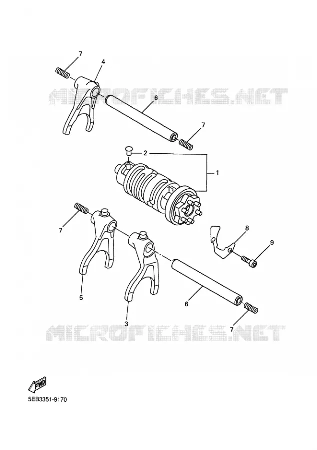 BARILLET DE SELECTION / FOURCHETTES Yamaha MOTO 600 1999 R6  YZF-R6