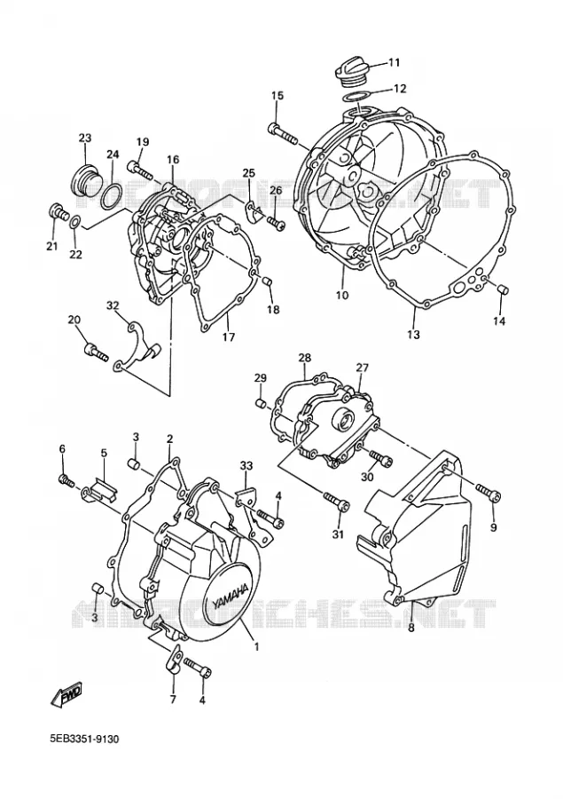 CARTER - MOTEUR 1 Yamaha MOTO 600 1999 R6  YZF-R6