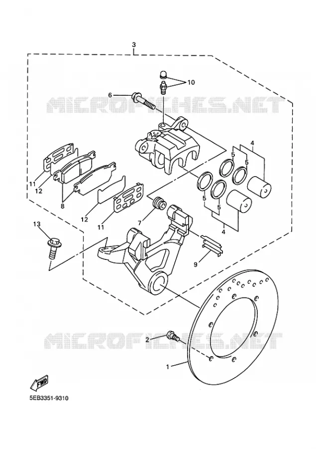 ETRIER DE FREIN ARRIERE Yamaha MOTO 600 1999 R6  YZF-R6