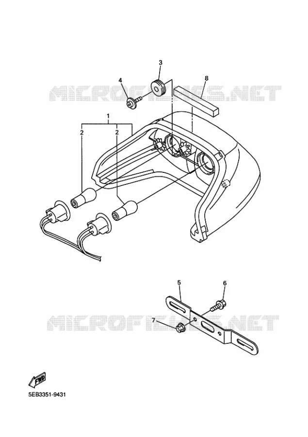 FEU ARRIERE Yamaha MOTO 600 1999 R6  YZF-R6