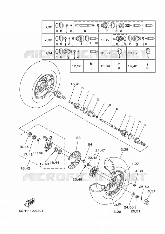 ROUE AVANT Yamaha QUAD 400 2000 KODIAK  YFM400FWA