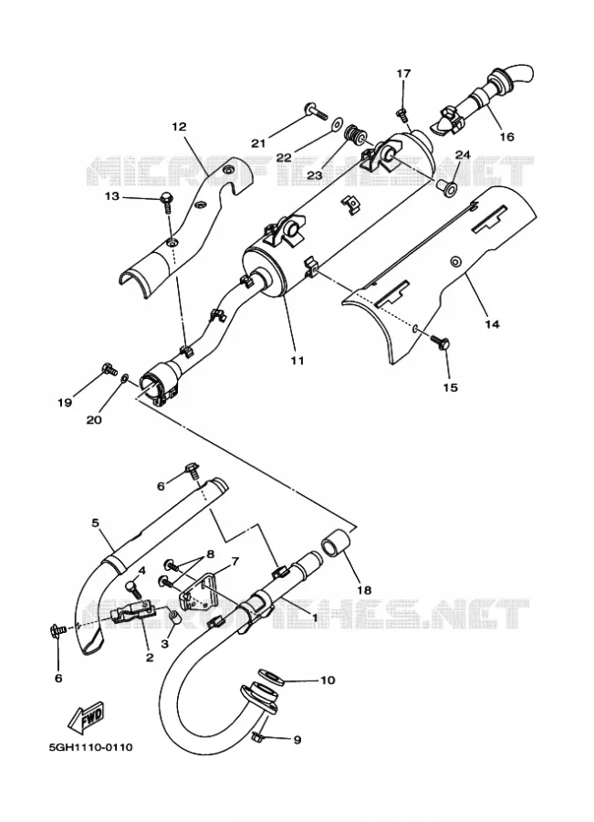 ECHAPPEMENT Yamaha QUAD 400 2000 KODIAK  YFM400FWA