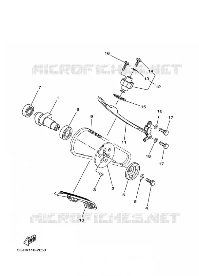 ARBRE A CAMES / CHAINE DE DISTRIBUTION Yamaha QUAD 400 2002 KODIAK  YFM400FWA