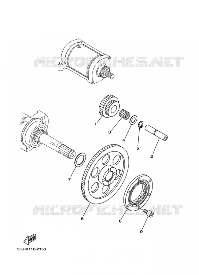 EMBRAYAGE DE DEMARREUR Yamaha QUAD 400 2002 KODIAK  YFM400FWA