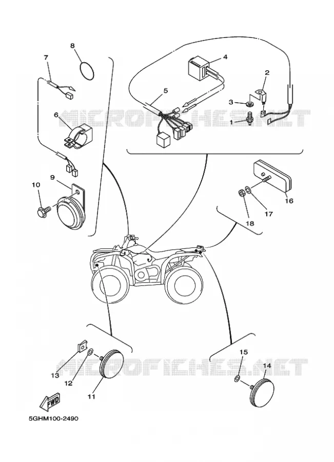 PARTIE ELECTRIQUE 2 Yamaha QUAD 400 2002 KODIAK  YFM400FWA