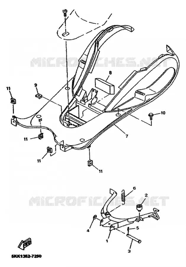 SUPPORT / REPOSE PIEDS Yamaha SCOOTER 100 2001 NEOS  YN100