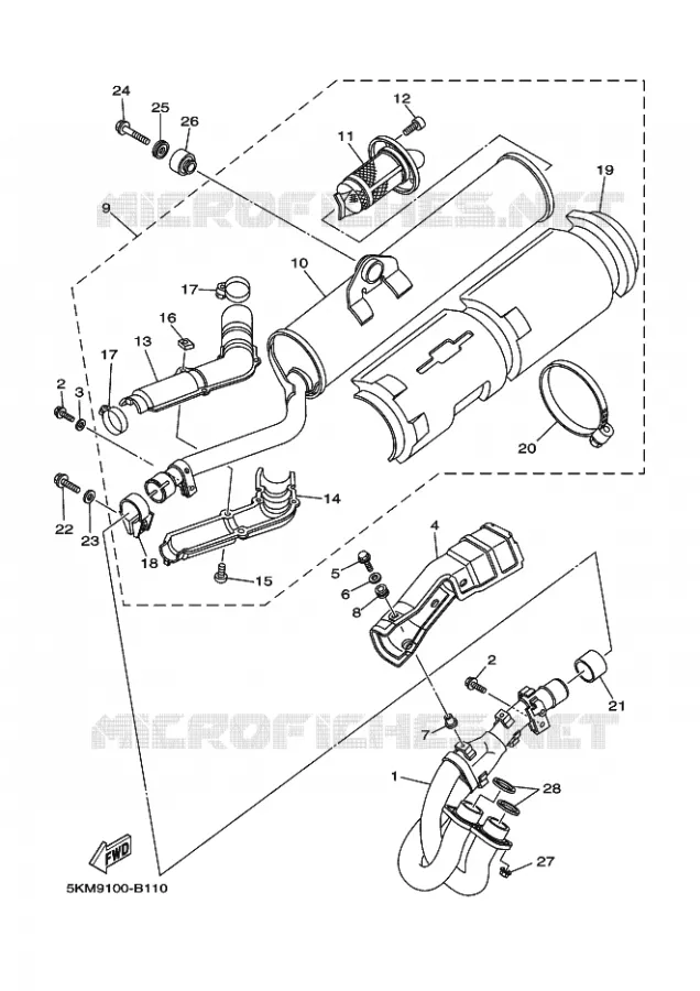 ECHAPPEMENT Yamaha QUAD 660 2003 GRIZZLY  YFM660FWA
