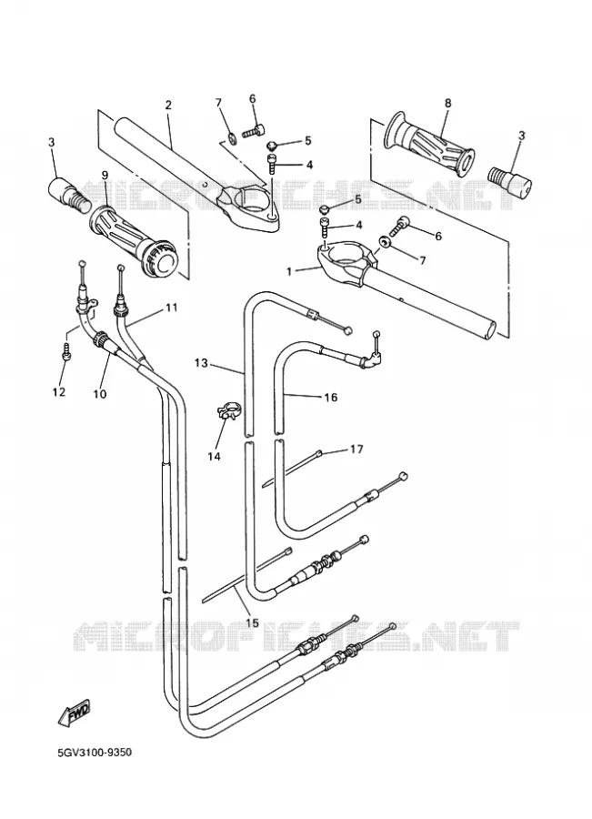 GUIDON ET CABLES Yamaha MOTO 600 2001 R6  YZF-R6