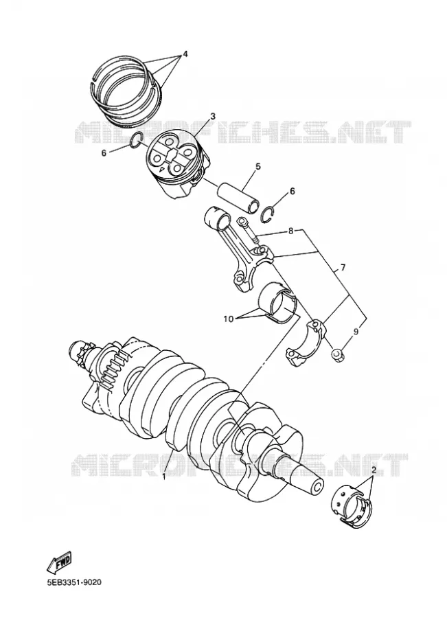 VILEBREQUIN / PISTON Yamaha MOTO 600 2001 R6  YZF-R6