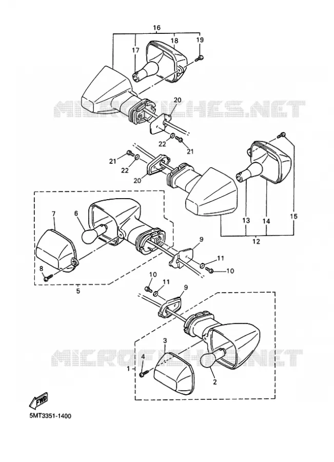 CLIGNOTANT Yamaha MOTO 600 2002 R6  YZF-R6