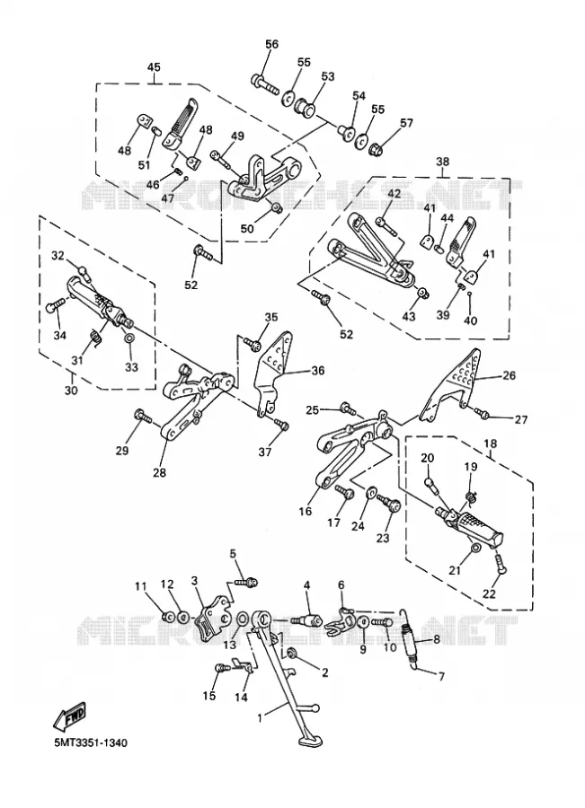 SUPPORT / REPOSE PIEDS Yamaha MOTO 600 2002 R6  YZF-R6